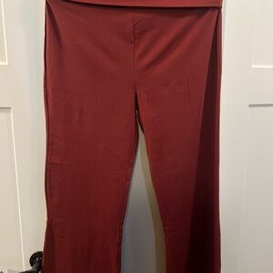 Zenana Outfitters Rust fold over waist yoga pants with flare size 2x BRAND NEW!